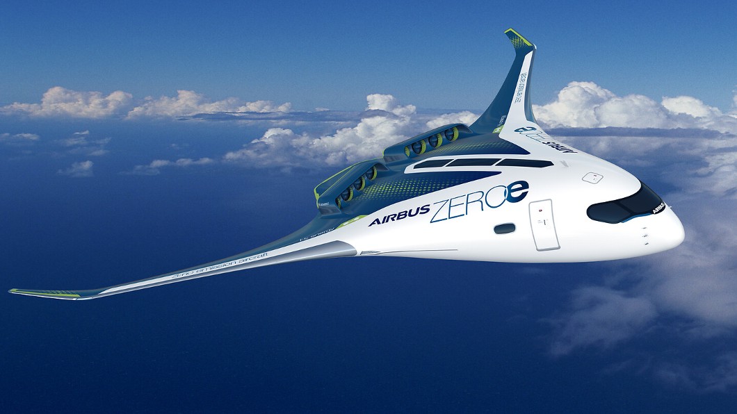 Sieht komisch aus, fliegt aber so. Zumindest, wenn es nach Airbus gehen – der Flugzeugbauer will die Bauform wählen, um mit Wasserstoff fliegen zu können Sieht komisch aus, fliegt aber so. Zumindest, wenn es nach Airbus gehen – der Flugzeugbauer will die Bauform wählen, um mit Wasserstoff fliegen zu können
